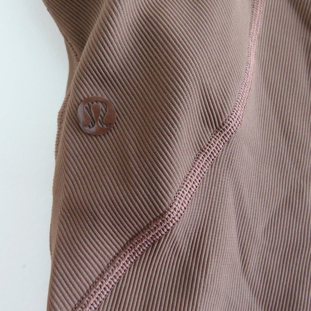 LULULEMON Ribbed Contoured Unitard 6" in Java Neutral Athleisure - Size US 6 - Picture 10 of 16